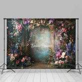 Aperturee Aperturee Moody Dark Floral Photography Backdrop Fine Art Oil Painting Style with Colorful Wildflowers Vintage Studio Prop